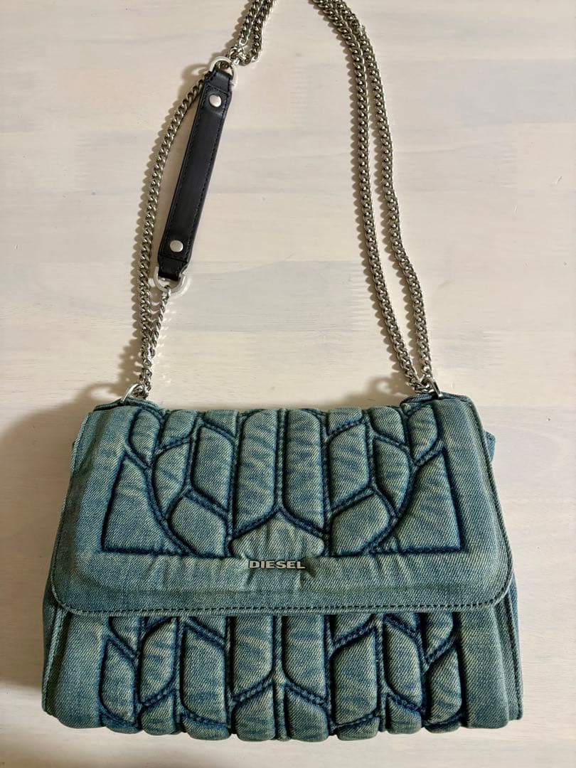 DIESEL デニム　キルティングショルダーバッグ