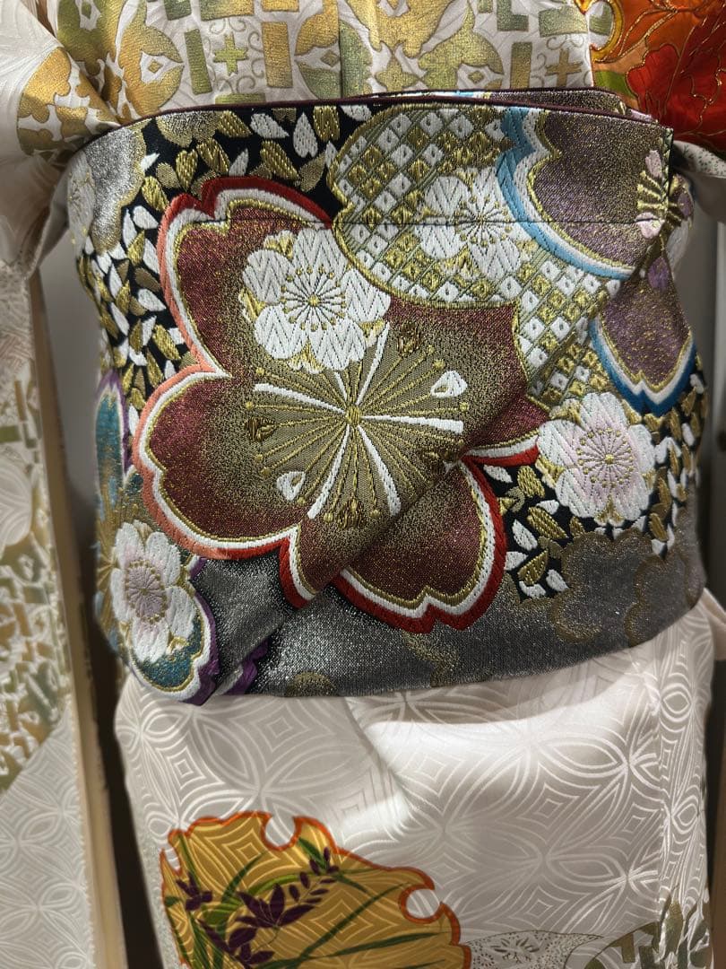 正絹　作り帯　二部式　振袖用