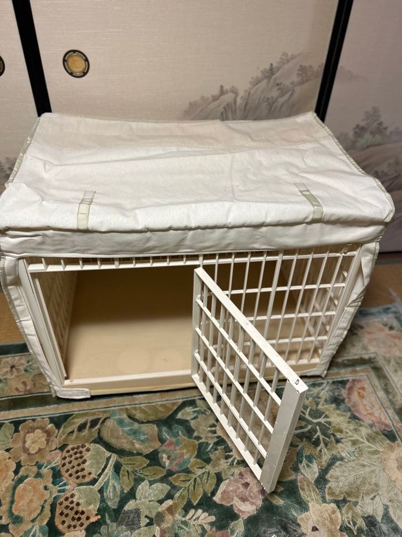 犬用ケージ ホワイト プラスチック製