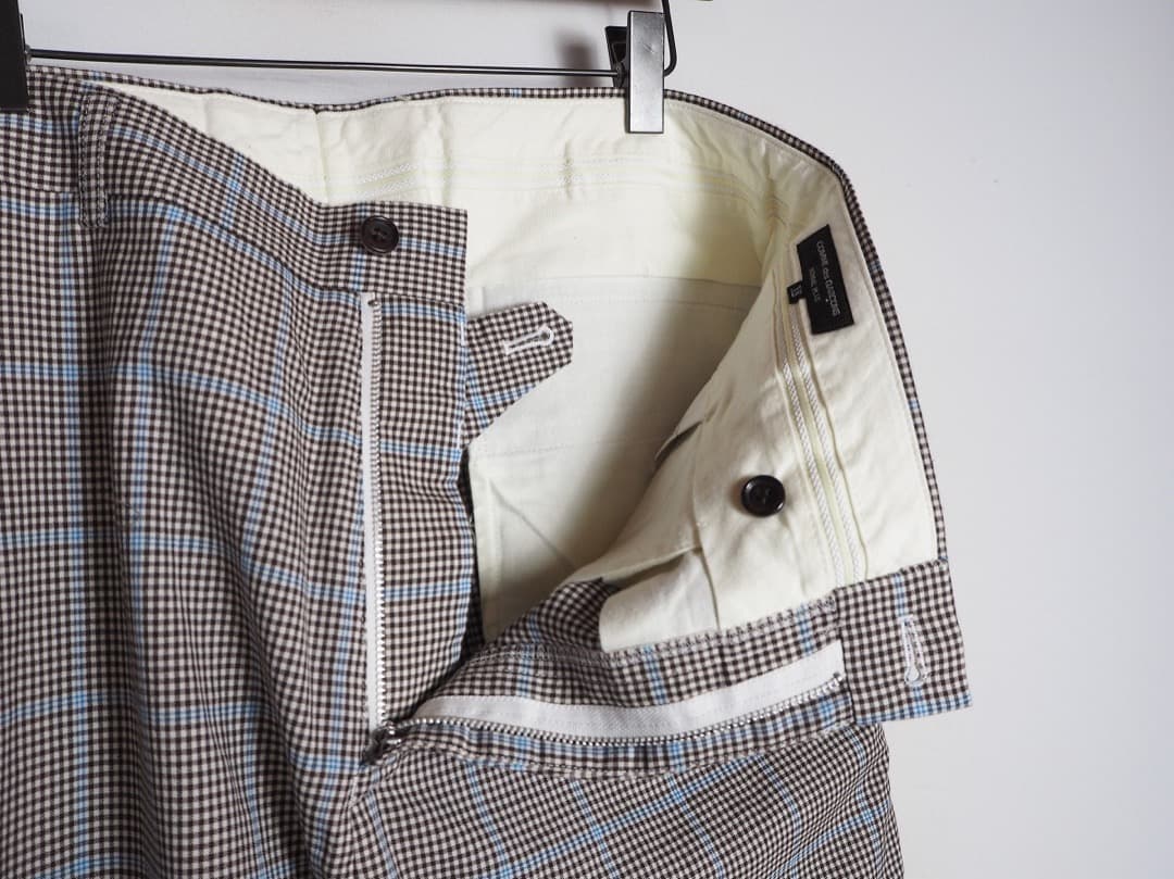 美品 コムデギャルソン オム プリュス チェック サルエル パンツ 209P▲
