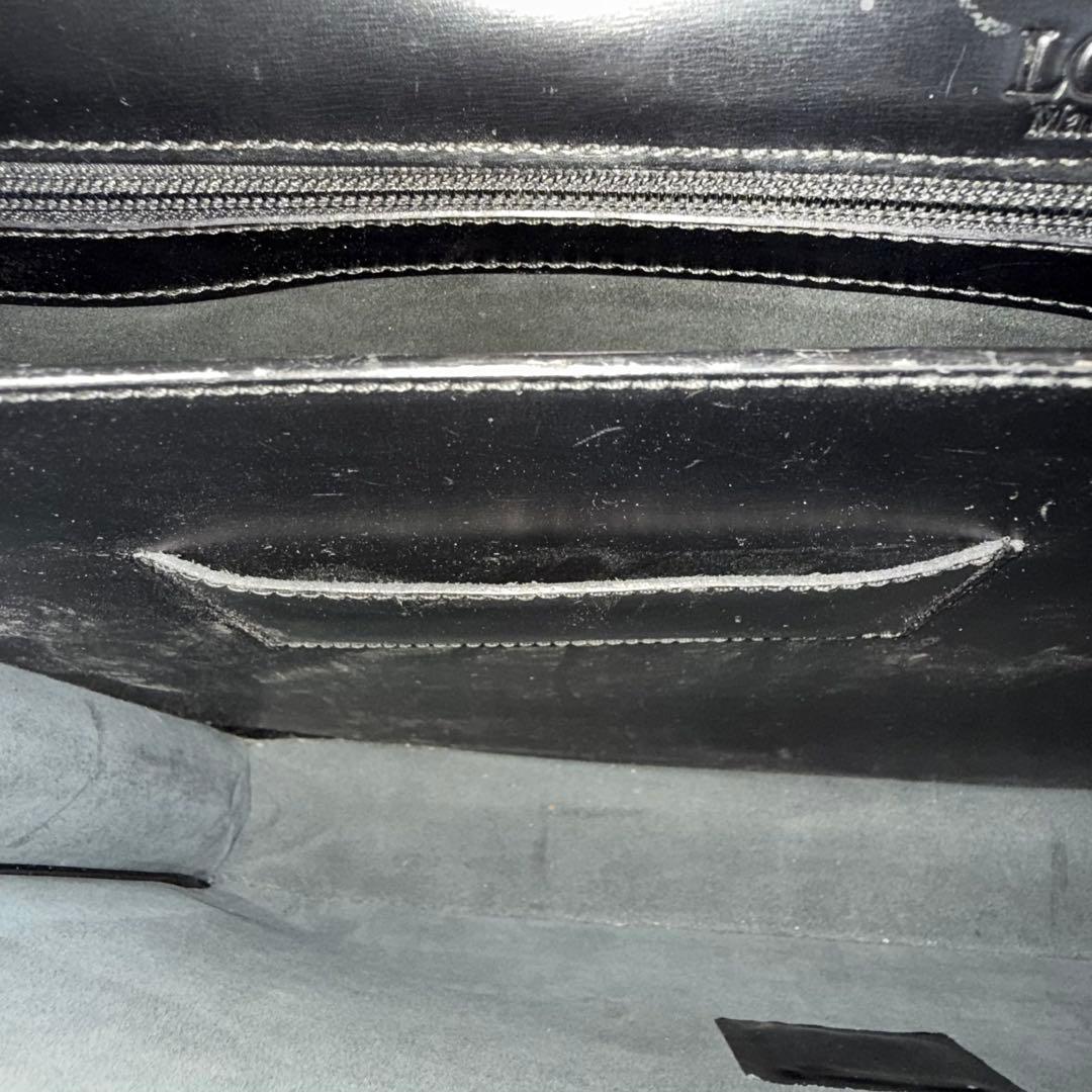 【美品】ロエベ　アナグラム　ディプロマティコ　ビジネスバッグ　ロゴ型押し　レザー