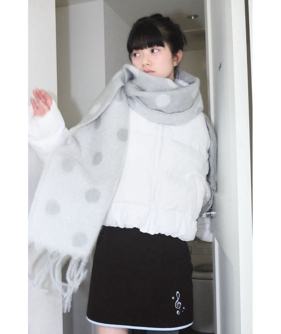 Smyeon スミョン マフラー グレー ドット