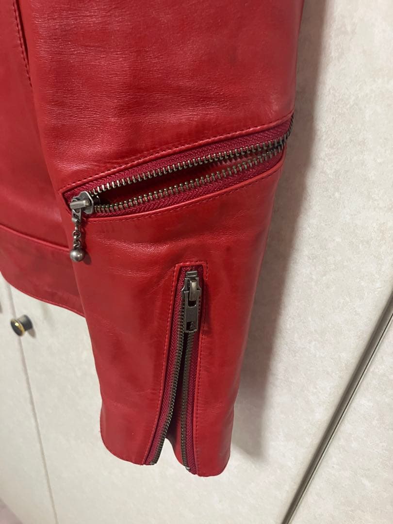 ロンジャン ライダース Liugoo Leathers ホースハイド 馬革レッド