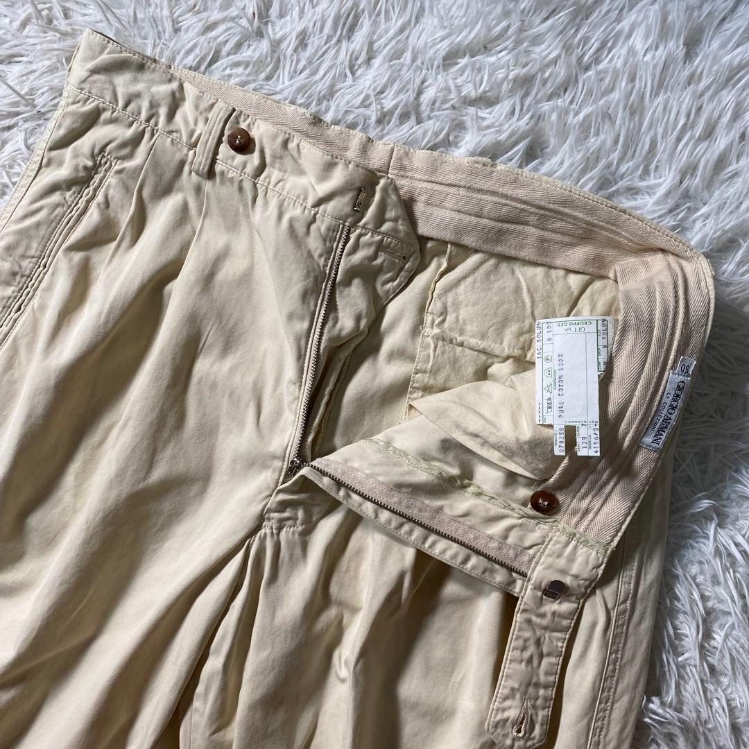 美品】ジョルジオアルマーニ　チノパン　80s〜90s　ヴィンテージ　ワイド　50