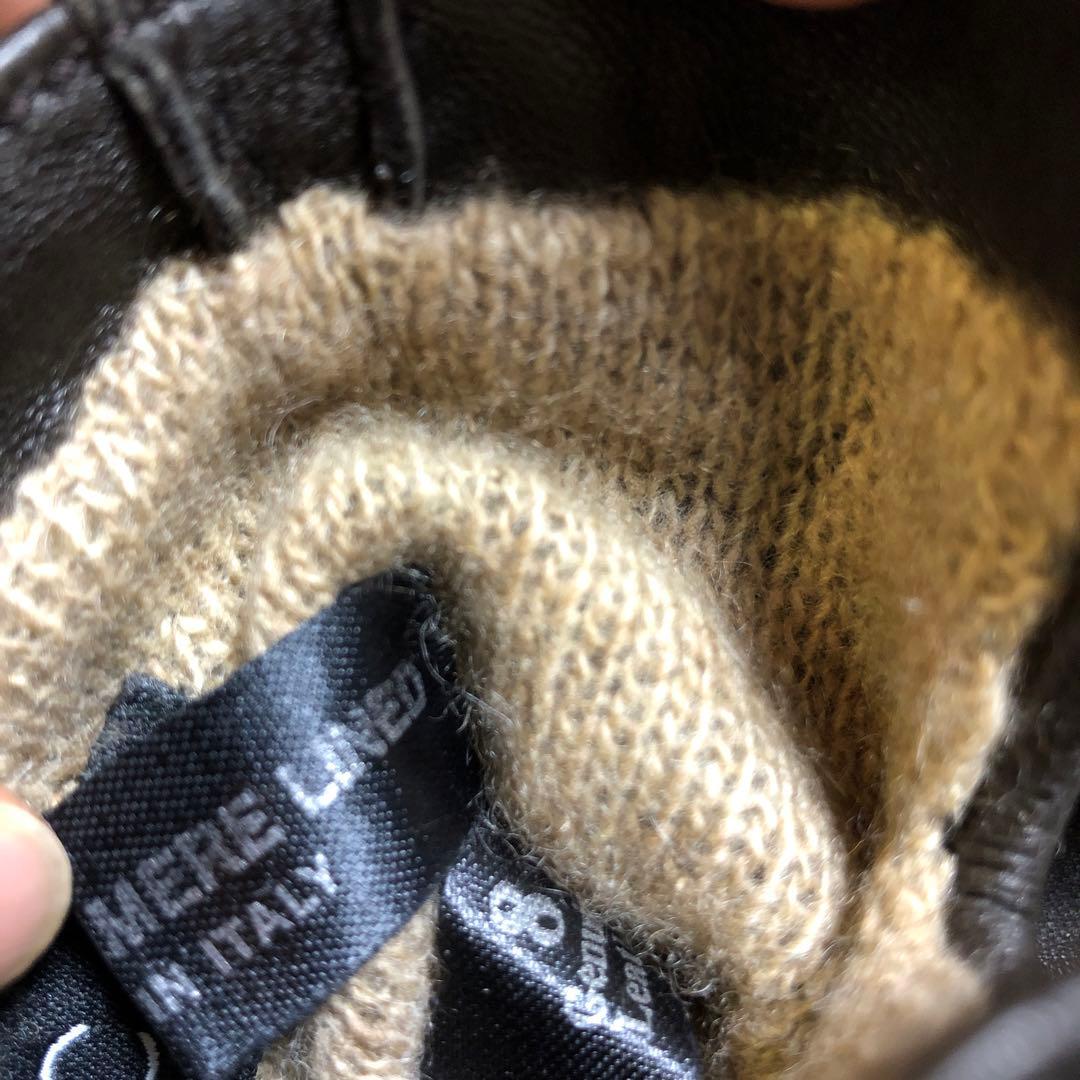 GUCCI レザー手袋 ブラウン 金属バックル付き