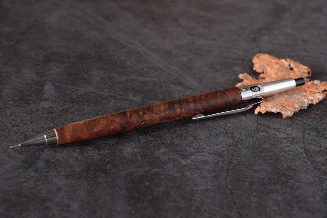 PG5木軸カスタム0180　高村杢工房 製図用シャーペン　クラロウォルナット瘤