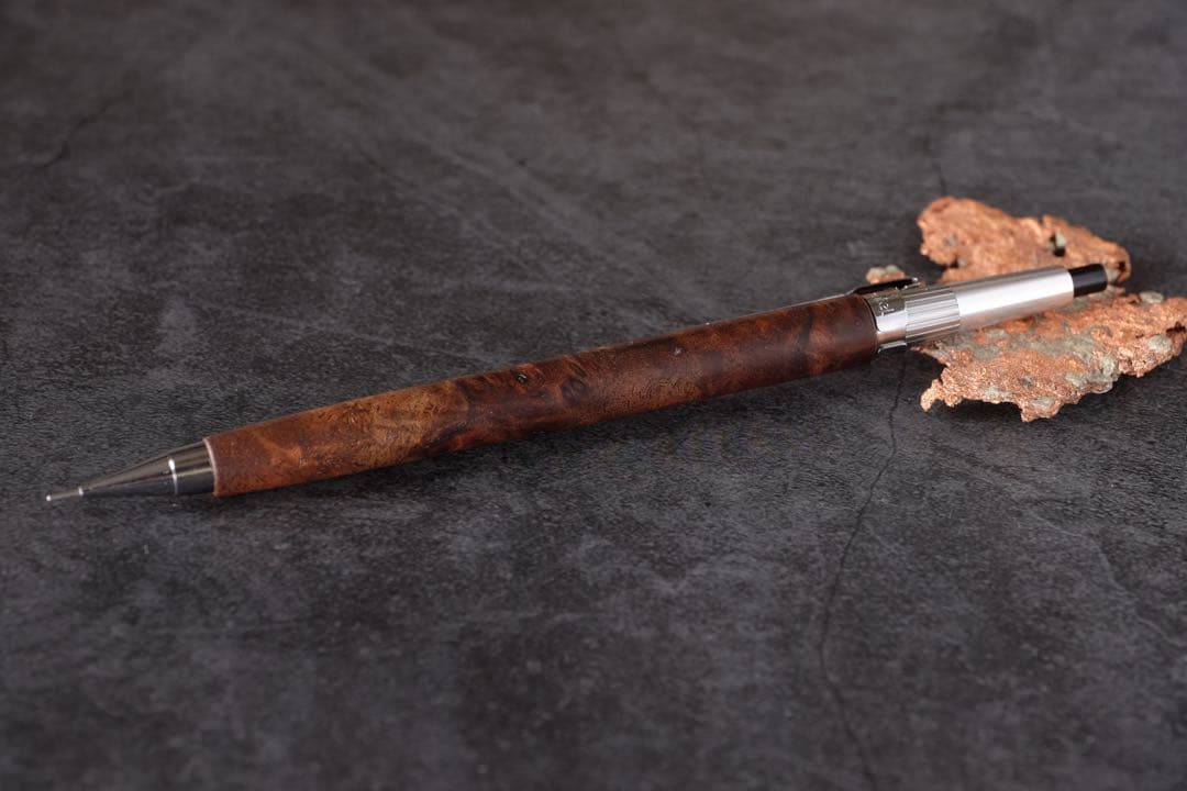 PG5木軸カスタム0180　高村杢工房 製図用シャーペン　クラロウォルナット瘤