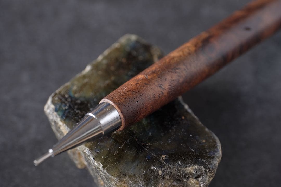 PG5木軸カスタム0180　高村杢工房 製図用シャーペン　クラロウォルナット瘤