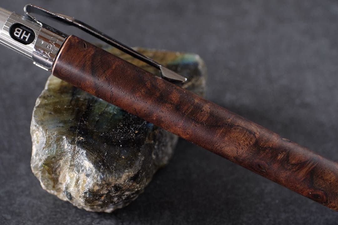 PG5木軸カスタム0180　高村杢工房 製図用シャーペン　クラロウォルナット瘤