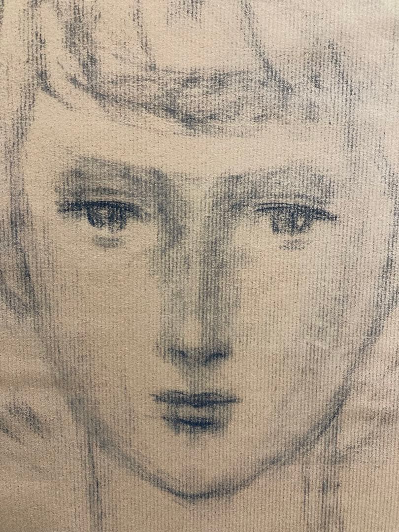 【特別出品】船越保武「女の顔」真筆デッサン 直筆サイン 絵画 彫刻 美人