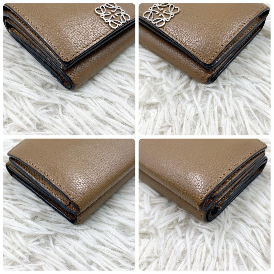 【✨美品 現行✨】ロエベ アナグラム トライフォールド ブラウン 付属品完備