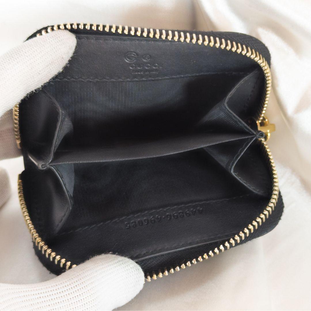 【未使用級】 グッチ ラウンドファスナー マイクロシマ ケース ブラック