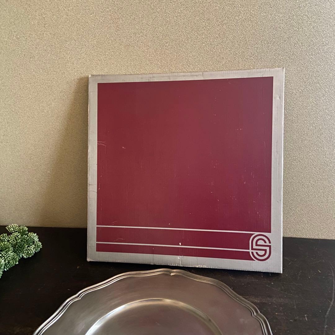 アンティーク　花リムプレート　真鍮製　デッドストック　ブロカント