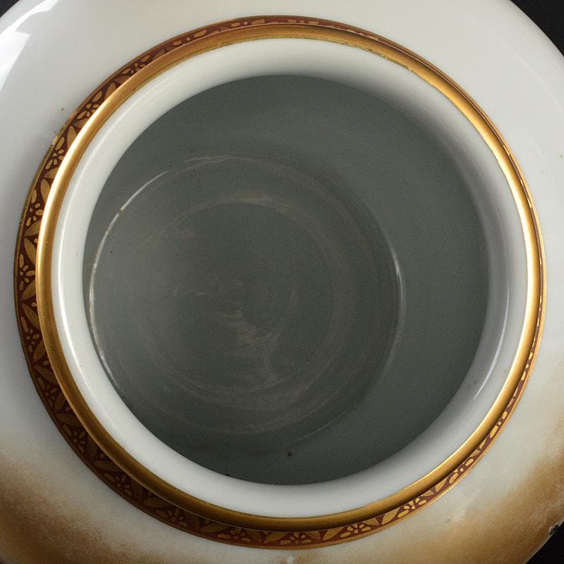 九谷焼　仲田錦玉作　色絵金彩牡丹孔雀文壷　花瓶　V　5818C