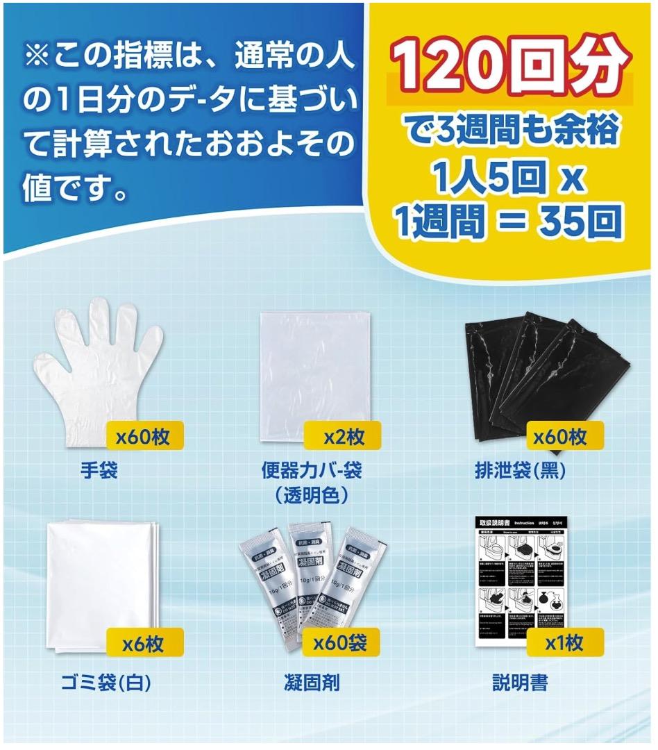 簡易トイレセット 15年保存 60回分