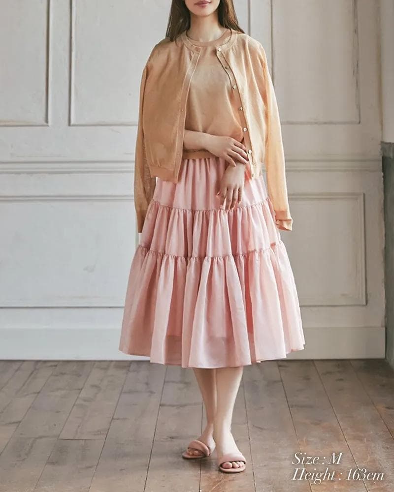 SEVENTEN　シアーティアードスカート(ピンク)XS　新品タグ付き