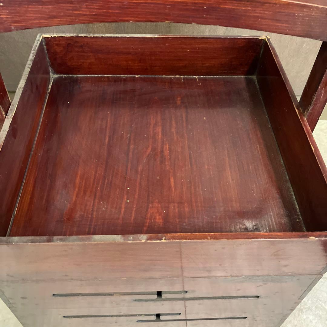 A-3 アンティーク 古道具 時代物 伝統工芸品 木製の小箱 裁縫箱 火鉢台