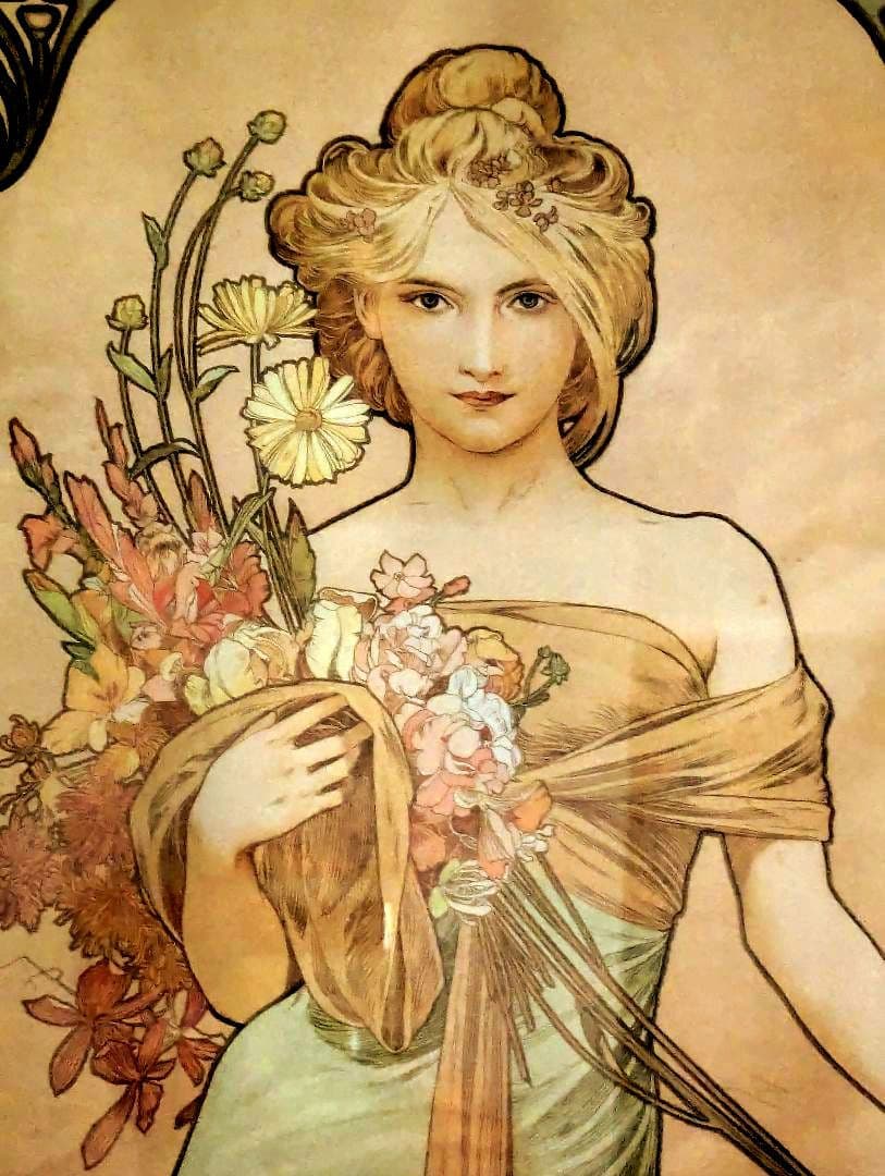 Alphonse Mucha 額縁入りリトグラフ ミッシャ財団監修版