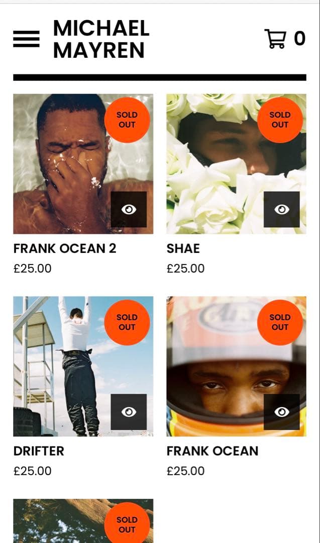最終価格 Frank Ocean プリント セット Michael Mayren