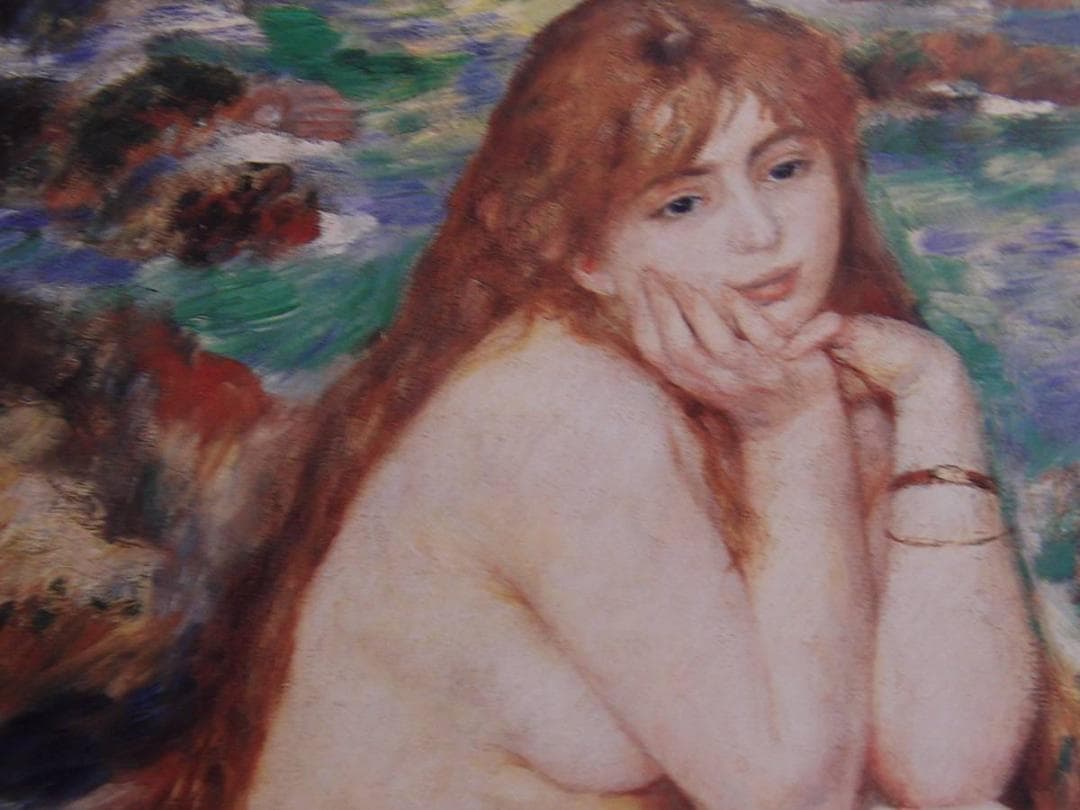 オーギュスト・ルノワール【座る浴女】、希少な画集画、新品高級額・額装付