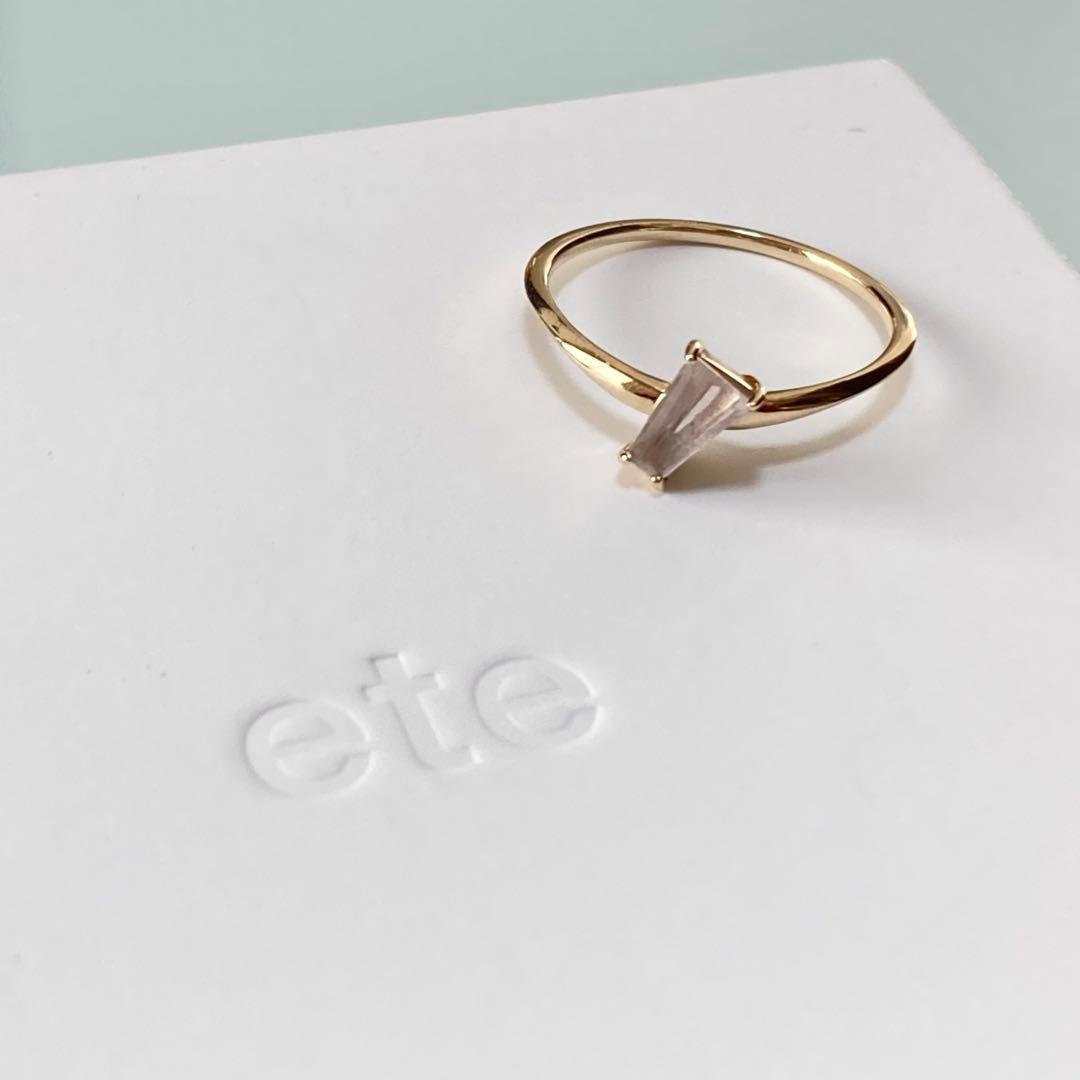 ete｜K10YG レイヤード ローズクォーツリング｜11号