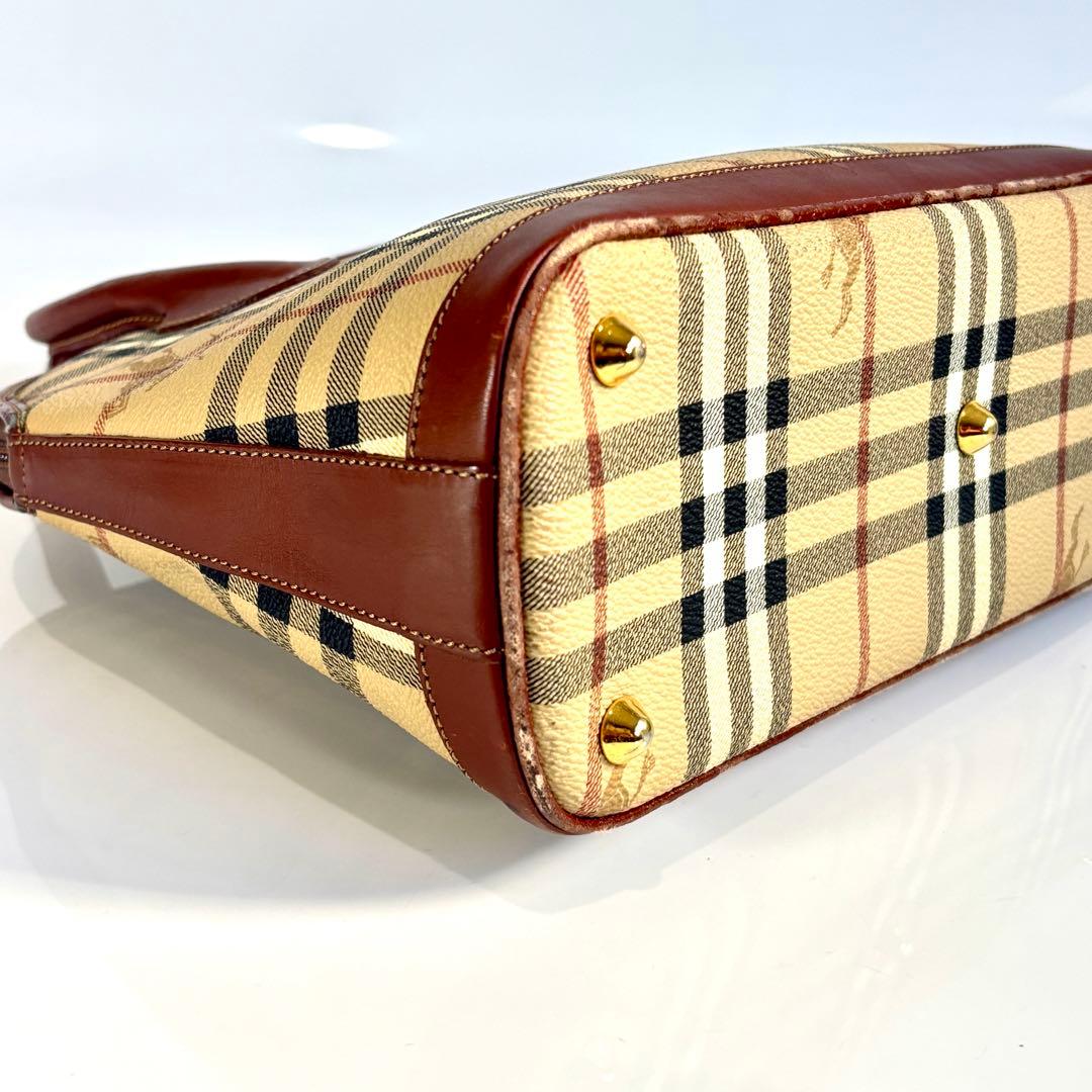 バーバリーズ ノバチェック 2WAY ハンドバッグ ショルダー PVC レザー