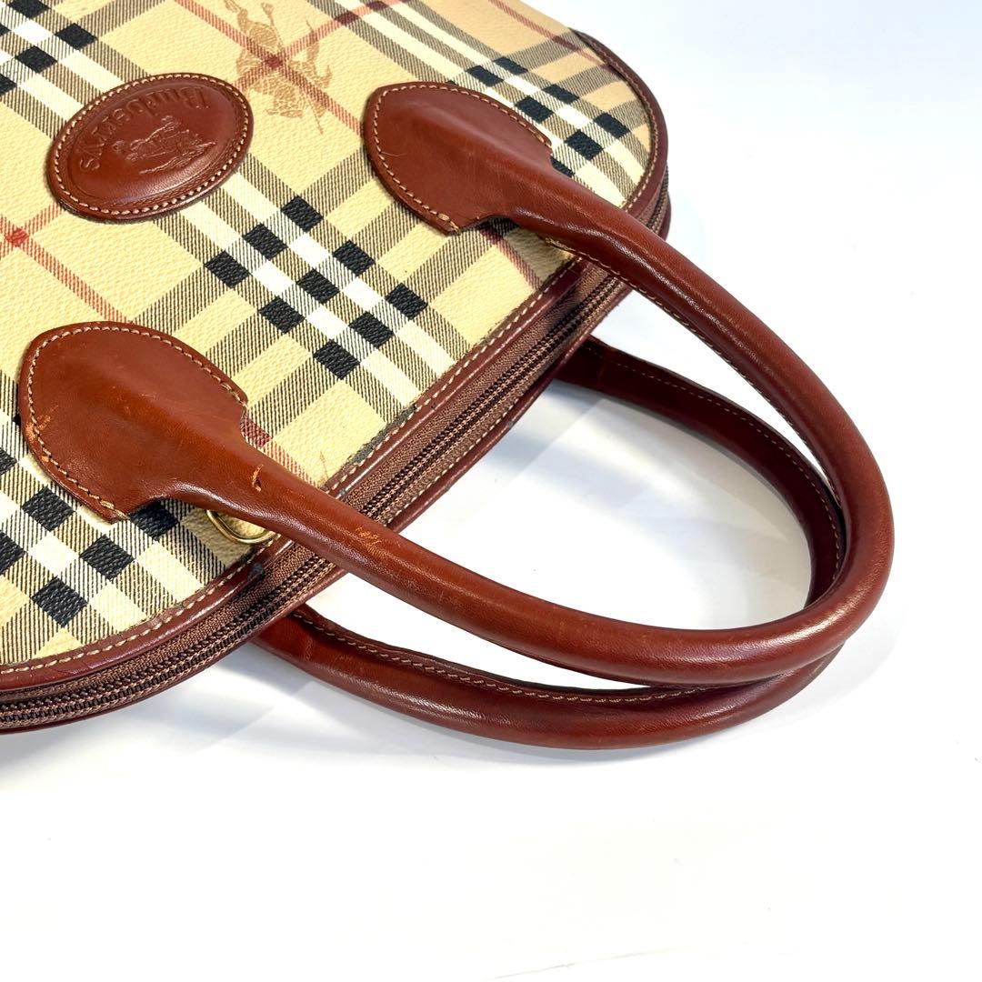 バーバリーズ ノバチェック 2WAY ハンドバッグ ショルダー PVC レザー