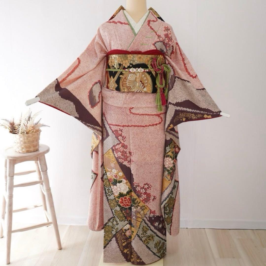 振袖　379F フルセット 5点セット　正絹 すべて正絹