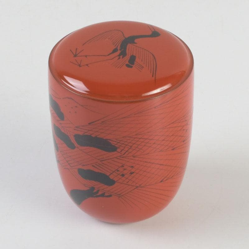 茶道具　中村宗悦作　朱塗　玄々斉好　曙棗　共布共箱　V　9398