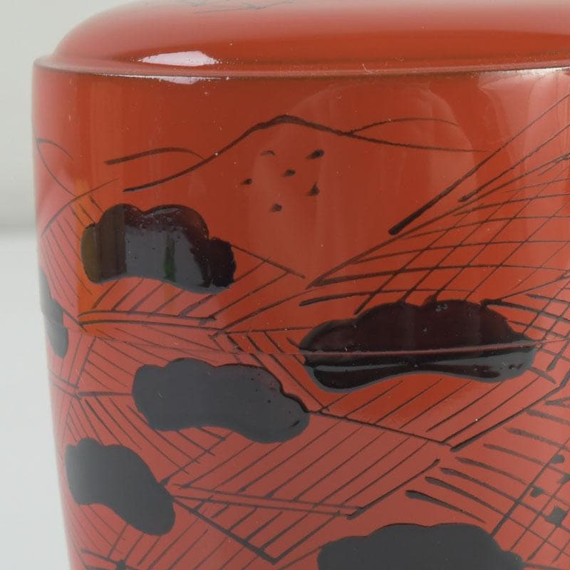 茶道具　中村宗悦作　朱塗　玄々斉好　曙棗　共布共箱　V　9398