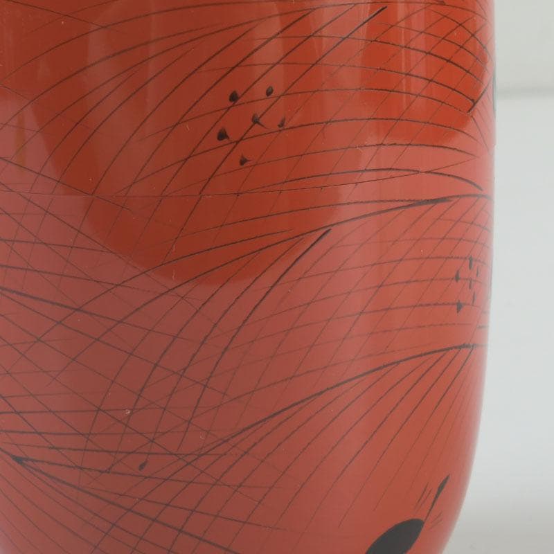 茶道具　中村宗悦作　朱塗　玄々斉好　曙棗　共布共箱　V　9398