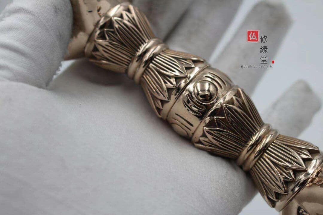密教法具 真言宗 法器 （大）五鈷杵 金剛杵 真鍮製