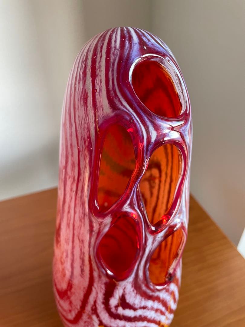 【現品・即購入OK】ガラス花瓶　ガラスオブジェ　フラワーベース　作家物