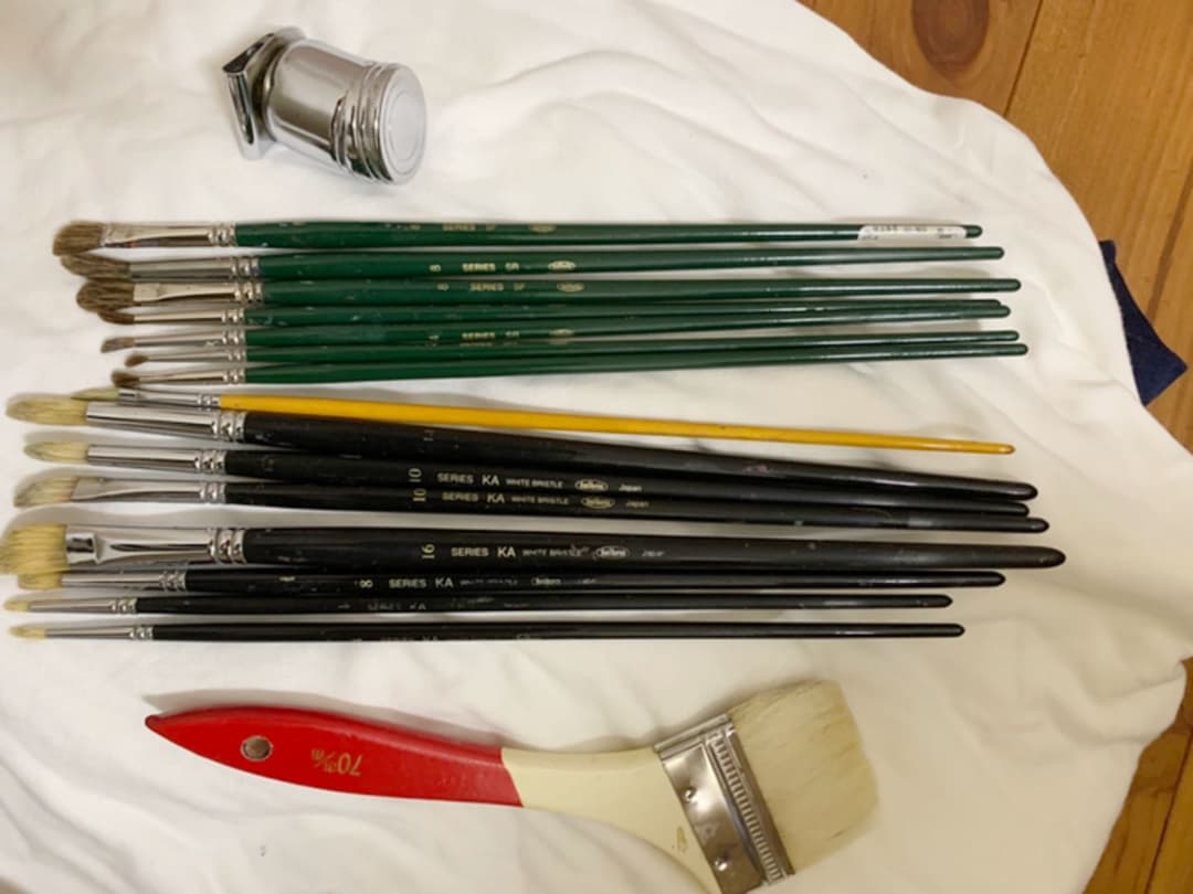 油絵　筆　　油つぼ