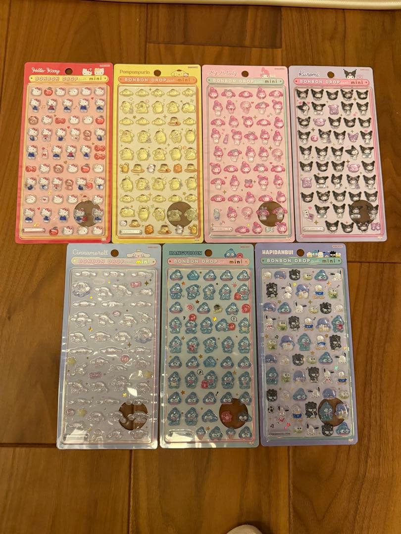 サンリオボンボンドロップシールミニ　7種類