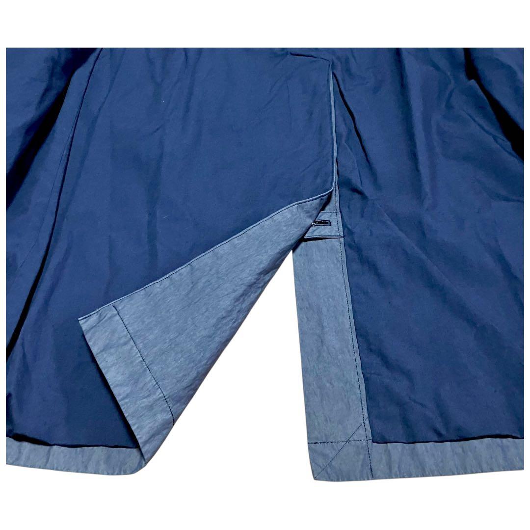 【美品】オールドマンズテーラー　ステンカラーコート　青　ブルー　コットン　比翼