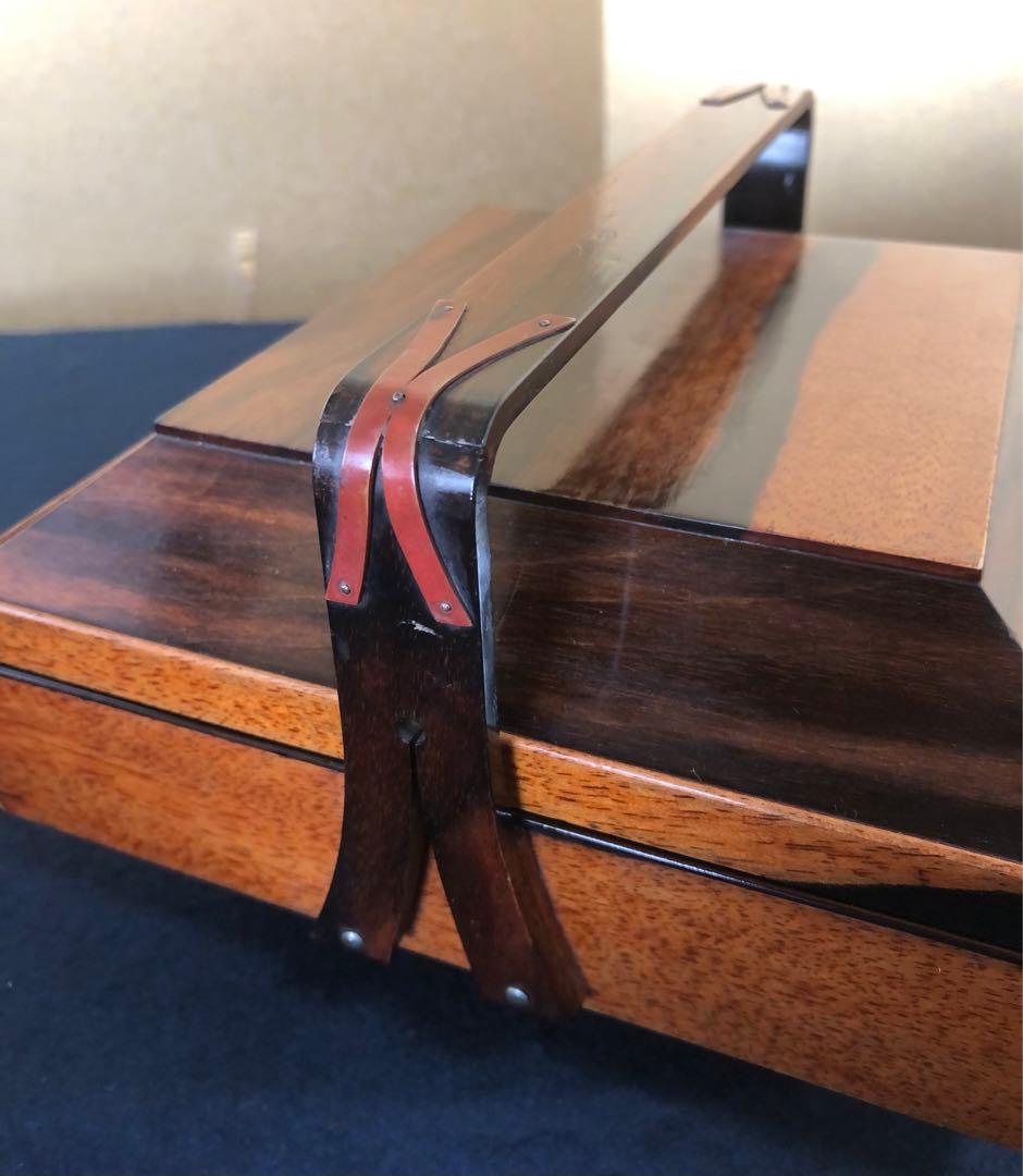 割引❗️《R》黒柿内朱 手付 四方菓子器 食籠 喰篭 飾り金具 250820G1