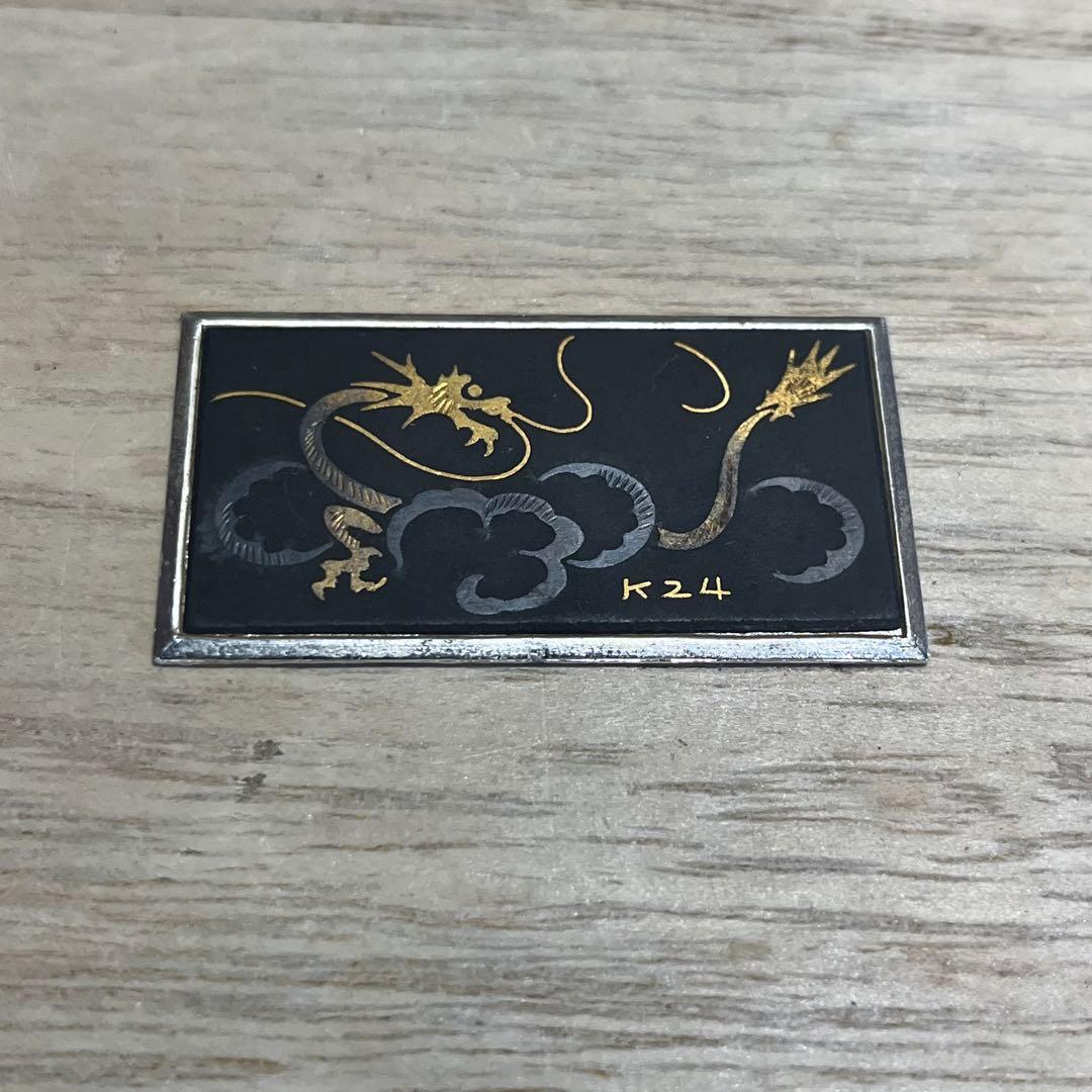 【アンティーク】純金象嵌 シガレットケース ライター K24 龍 古道具 古民具
