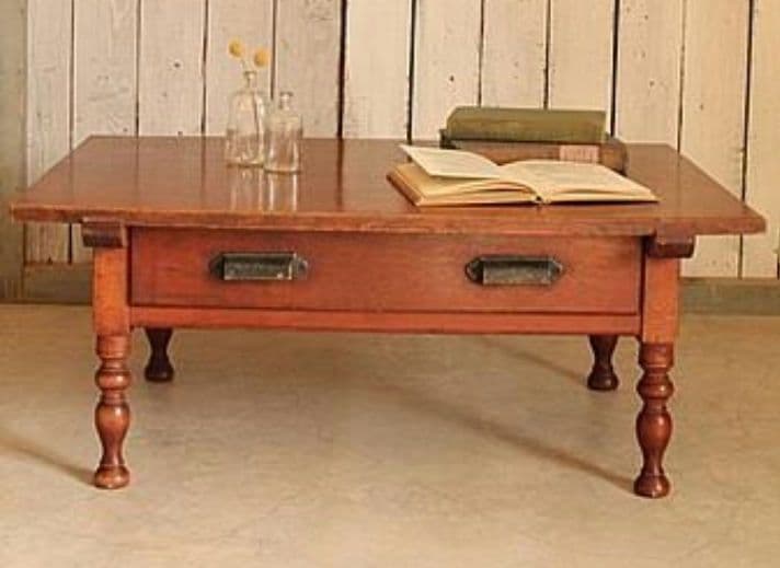 ろくろ脚木製文机 テーブル 引き出し付き 古家具 アンティーク レトロ