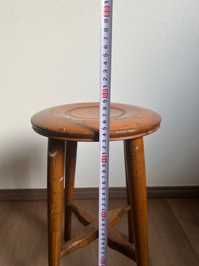 丸椅子　アンティーク　木製　スツール　花台　ヴィンテージ　チェア　レトロ