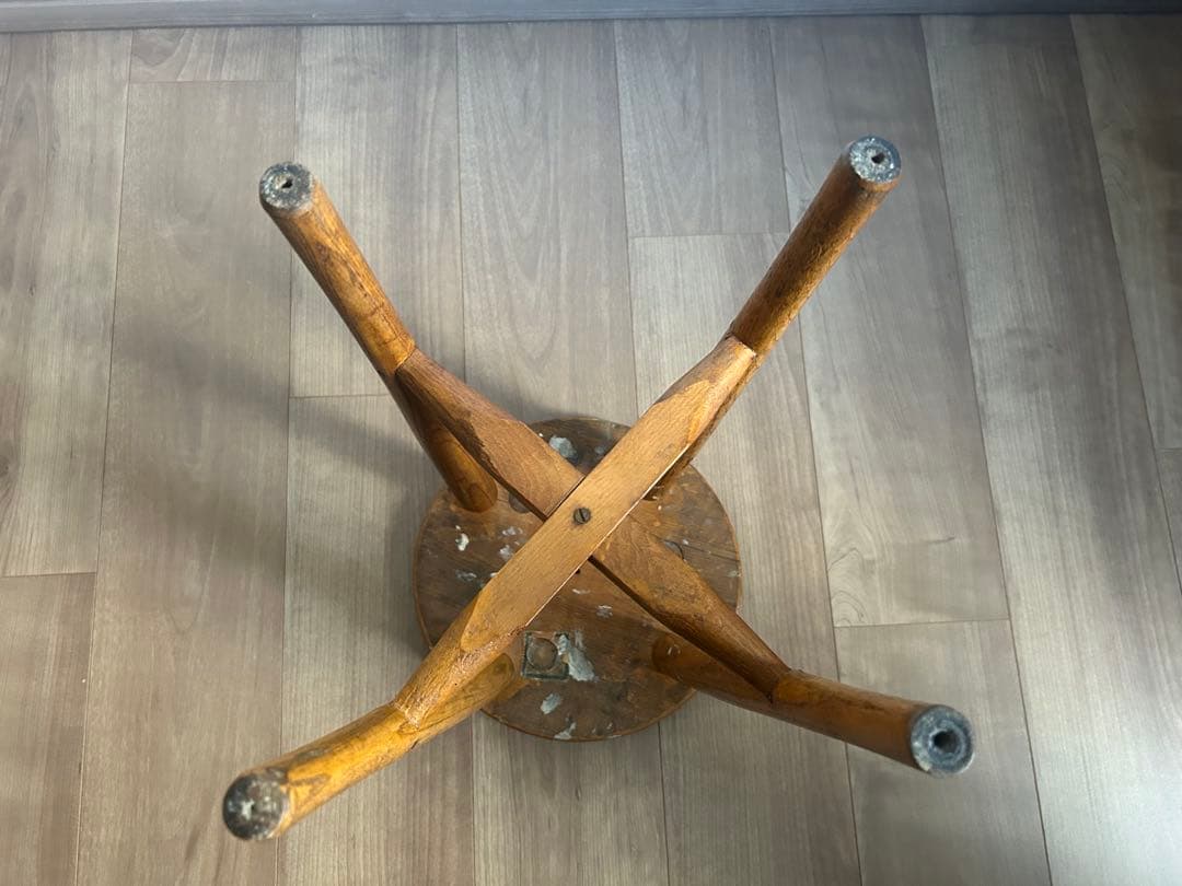 丸椅子　アンティーク　木製　スツール　花台　ヴィンテージ　チェア　レトロ