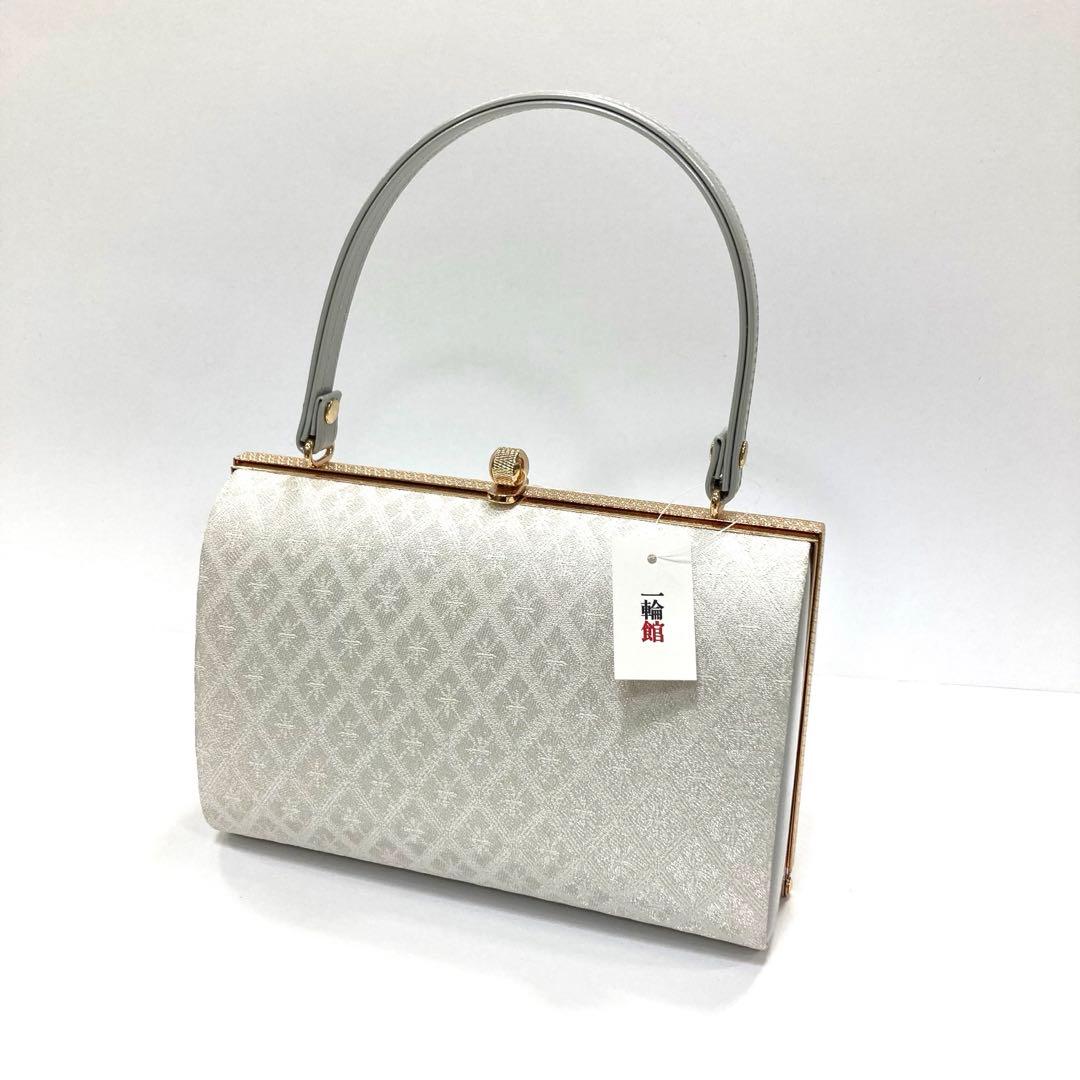 ☆新品未使用☆礼装用佐賀錦シルバー系草履バッグセット　フリーサイズ　N50