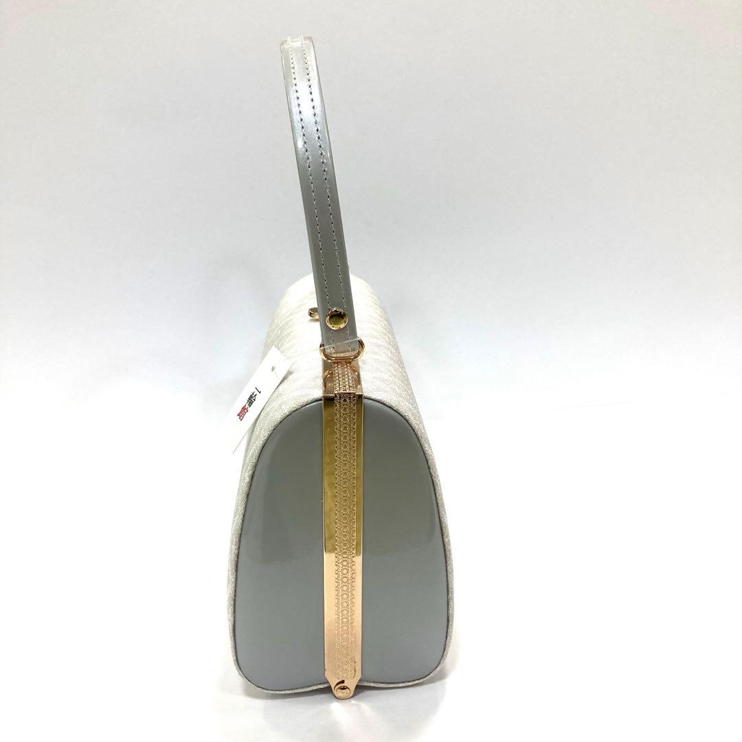☆新品未使用☆礼装用佐賀錦シルバー系草履バッグセット　フリーサイズ　N50