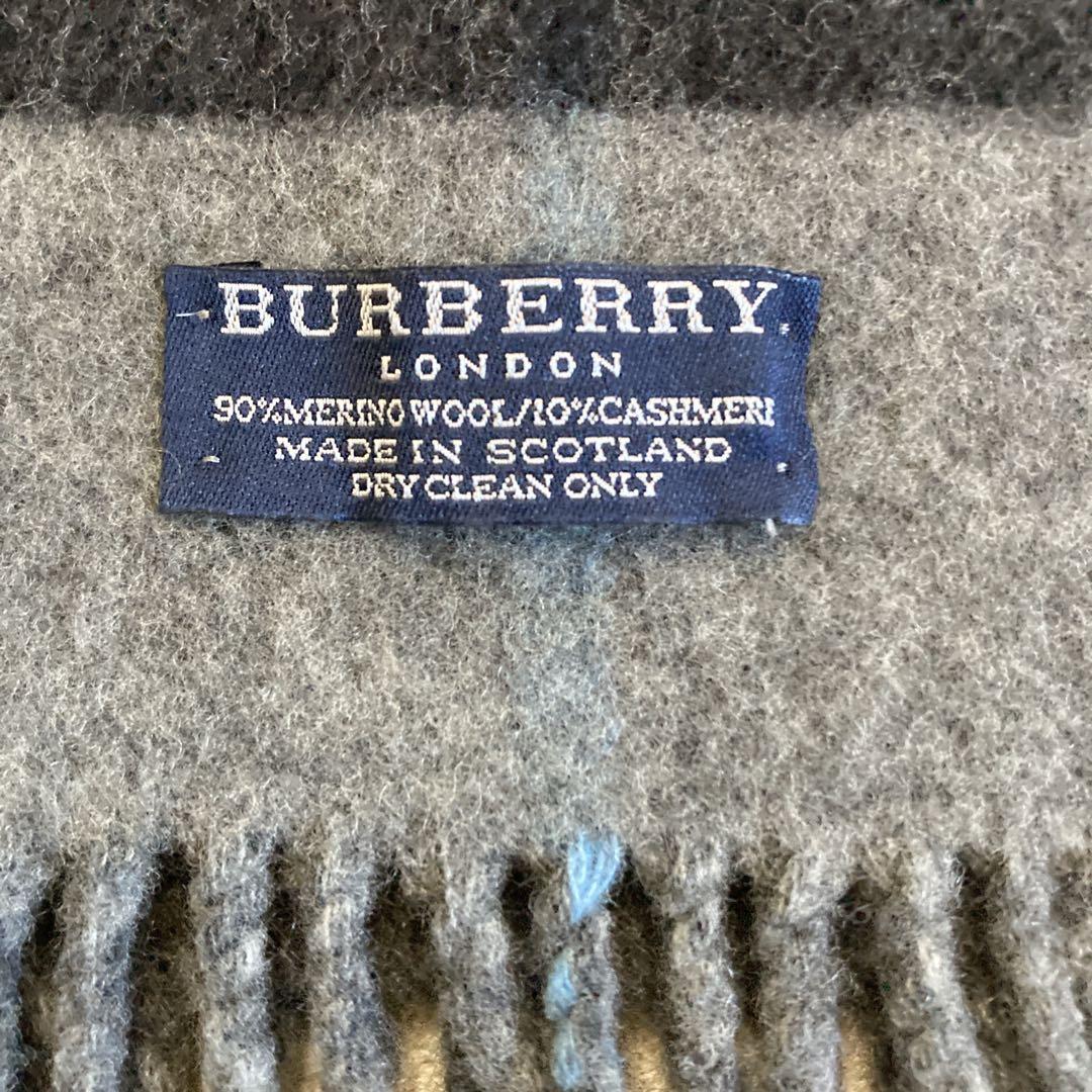 BURBERRY LONDN メリノウール　カシミヤ混　マフラー　ダブルフェイス