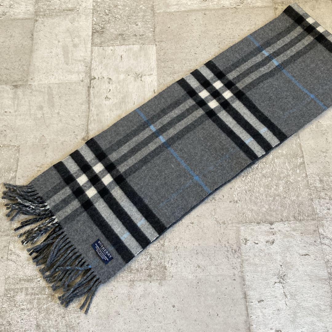 BURBERRY LONDN メリノウール　カシミヤ混　マフラー　ダブルフェイス