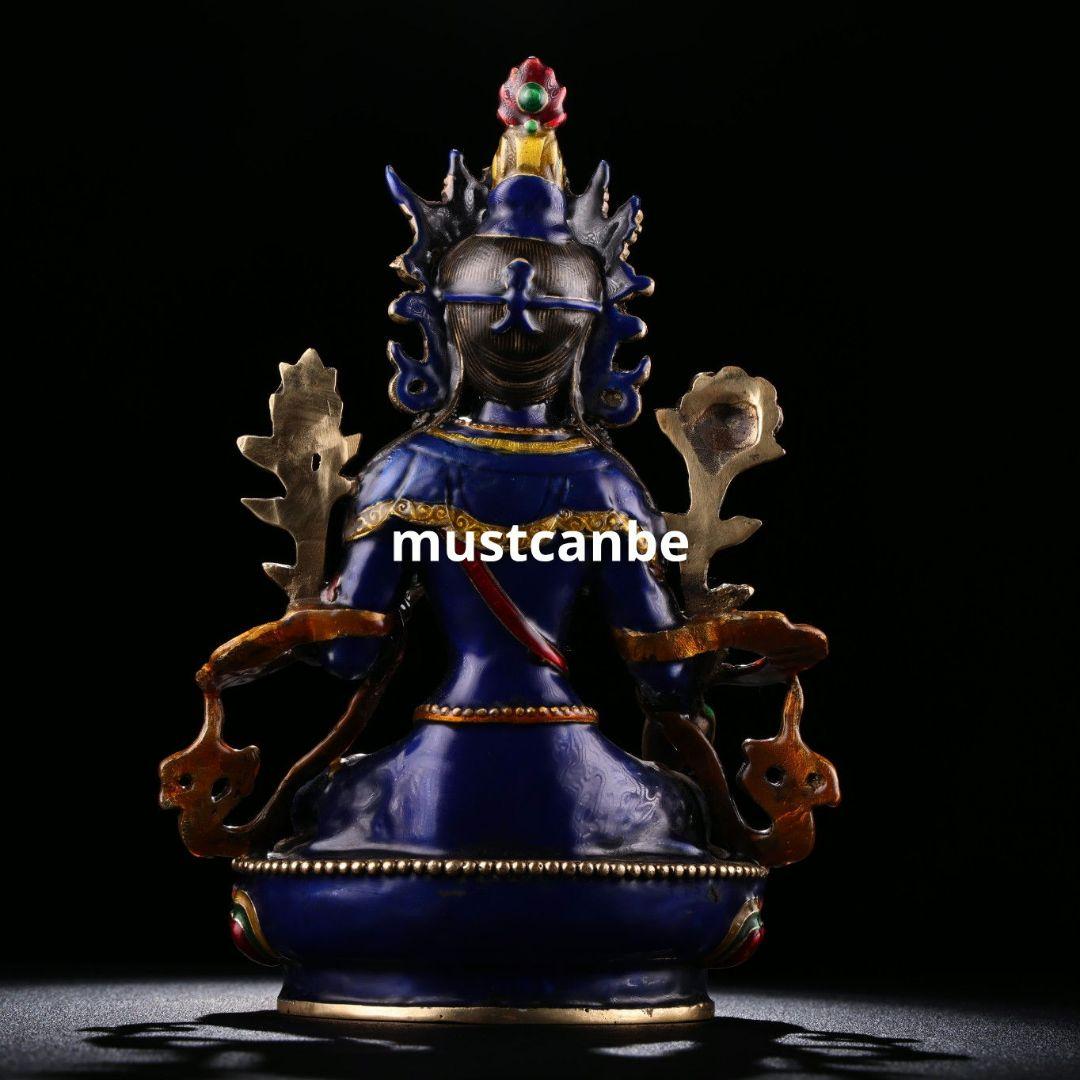 銅制 撚糸琺瑯景泰藍蔵緑度母仏仏像 仏堂供養 禅意茶室 装飾品 工芸品 置物