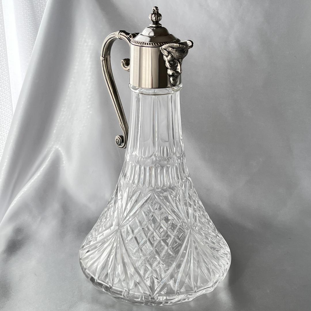 【英国】 バッカスのワインデキャンタ （大） 【シルバープレート/ガラス】