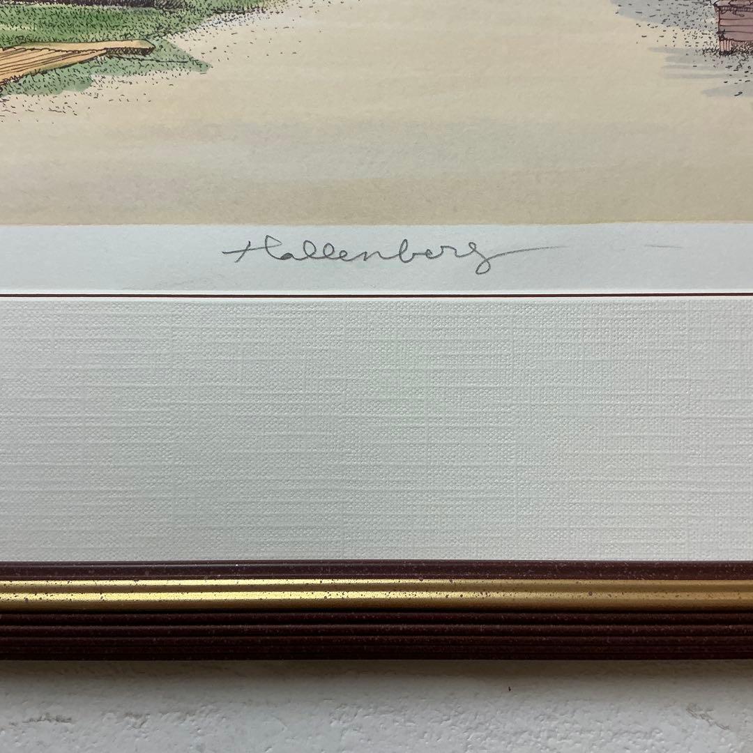 絵画、版画、リトグラフ、織田義郎、ドイツ、ハレンベルク、木組の家、街並み、風景画