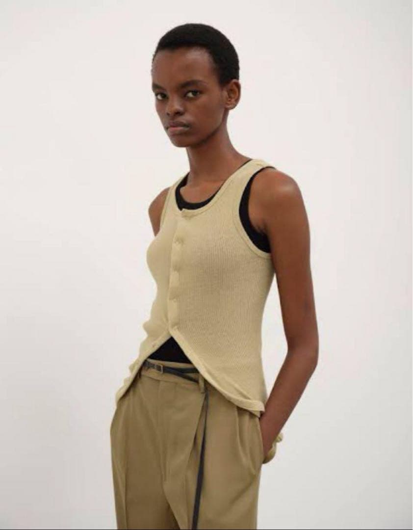 トップス AURALEE AURAL ORGANIC SOFT RIB TANK