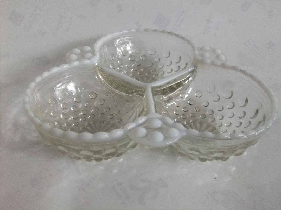 フェントン　アンティークガラス　小物入れ　Fenton silver crest